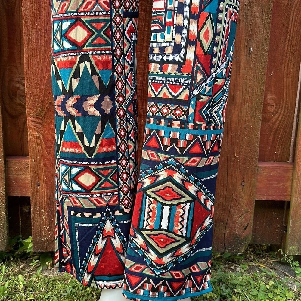 Impulsive Women’s Print Long Sleeve Deep-V Wide Leg Jumpsuit Size M - Picture 7 of 12